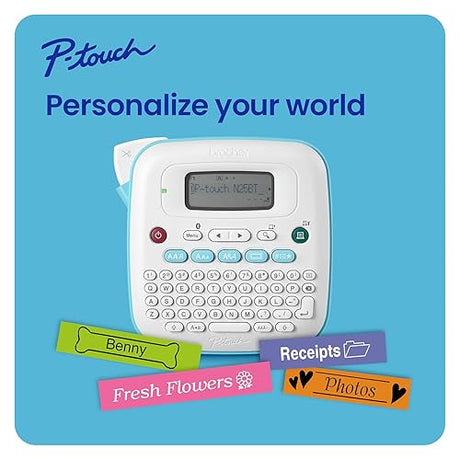 Brother P-Touch PT-N25BT Personal Connected Label Maker, Bluetooth, Free Design&Print2 app, Portable, Handheld and Prints on P-Touch Btag ~½” (12mm) Wide Color Label Tapes New Model: PTN25BT