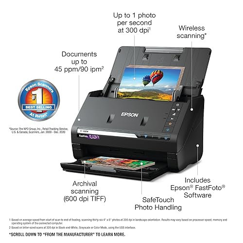 Epson Fastfoto Ff-680w Wireless High-speed Photo and Document Scanning System,black