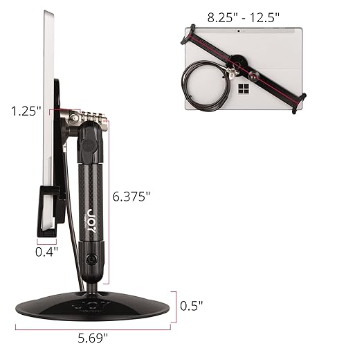 The Joy Factory LockDown Universal Desk/Countertop Carbon Fiber Security POS Mount Stand with Combo Lock for 7-10.1 Tablets (MNU111CL) Deskstand Mount Universal Combo Lock