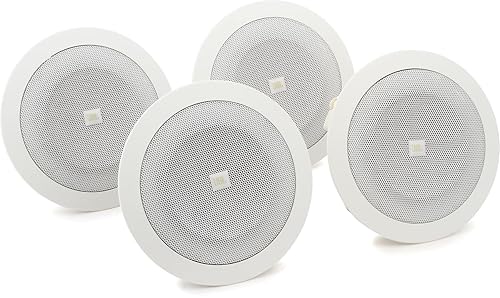 JBL Professional HPD8124 Full-Range 4-inch in-Ceiling Loudspeaker, White