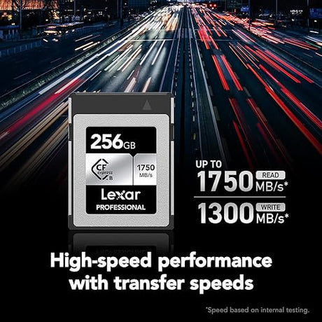 Lexar 256GB Professional CFexpress Type B Silver Series Memory Card, for Photographers, Videographers, Up to 1750/1300 MB/s, 8K Video (LCXEXSL256G-RNENG) 256GB Type B Silver