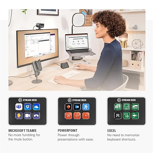 Elgato Stream Deck Mini – Control Zoom, Teams, PowerPoint, MS Office and More, Boost Productivity with Seamless Integration for Daily Apps, Set Up Shortcuts Easily, Compatible with Mac and PC