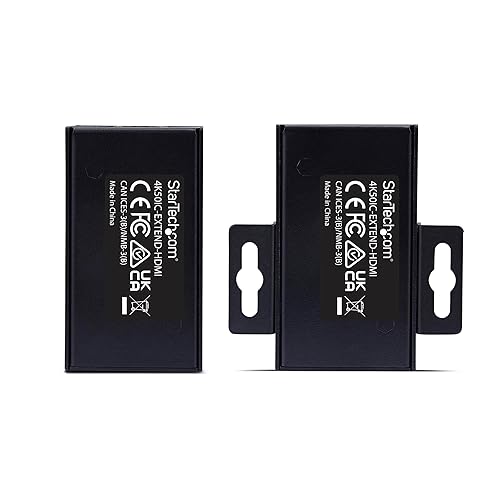 StarTech.com HDMI Extender Over CAT5e/CAT6, 4K 60Hz, Up to 200ft (60m), Transmitter and Receiver Kit, Power Over Cable