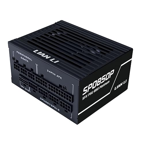 Lian Li SP850 Platinum - 850 Watt SFX Form Factor Power Supply with 12V-2x6 Cable - ATX 3.1 & PCIE 5.1 Compliant - Full Modular - 100% Japanese 105C Capacitors - Black (SP0850P.B) Platinum 850W Black