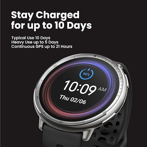 Amazfit Active 2 Smart Watch 44mm, GPS Maps with Direction, Fitness Tracker, 10 Day Battery, Sleep Monitor, 160+ Sport Modes, Water Resistant, for Android & Apple iPhone, Red Silicone