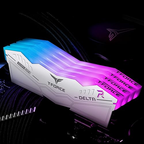 TEAMGROUP T-Force Delta RGB DDR5 Ram 32GB (2x16GB) 6000MHz PC5-48000 CL30 Intel XMP 3.0 & AMD Expo Compatible Desktop Memory Module Ram White - FF4D532G6000HC30DC01 32GB(2x16GB) DDR5 6000MHz 30-36-36-76 White