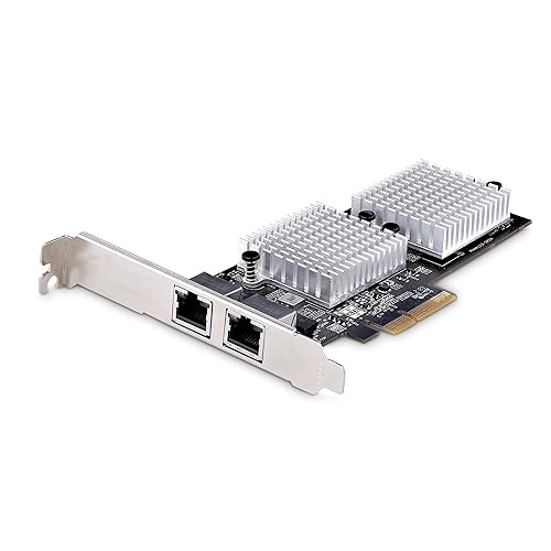 StarTech.com 2-Port 10GbE PCIe Network Adapter Card, Network Card for PCs/Servers, Six-Speed PCIe Ethernet Card with Jumbo Frame Support, NIC/LAN Interface Card, 10GBASE-T and NBASE-T (ST10GSPEXNDP2) 2 Port 10G