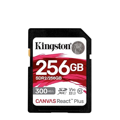 Kingston Canvas React Plus 256GB SD Card | SDXC UHS-II | 300R/260W