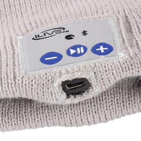 ILIVE Bluetooth Wireless Knit Stocking Beanie with Microphone, Gray
