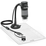 Plugable USB Digital Microscope 250x, 2MP Micro Camera with Flexible Arm Stand - Handheld USB & USB-C Microscope for Adults & Kids, Windows, Mac, ChromeOS, Linux, Android, iPad Compatible