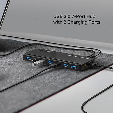 TP-Link Powered USB Hub 3.0 with 7 USB 3.0 Data Ports and 2 Smart Charging USB Ports. Compatible with Windows, Mac, Chrome & Linux OS, with Power On/Off Button, 12V/4A Power Adapter (UH720) 7-Port USB 3.0 + 2 Power Charging Port