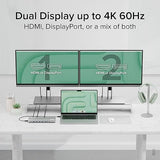Plugable USB C Laptop Docking Station, Dual Monitor 4K 60Hz for Apple Mac M1/M2/M3, 2X HDMI or 2X DisplayPort, 100W Charging DisplayLink Dock, 2 Displays for MacBook, Driver Required (UD-6950PDH)