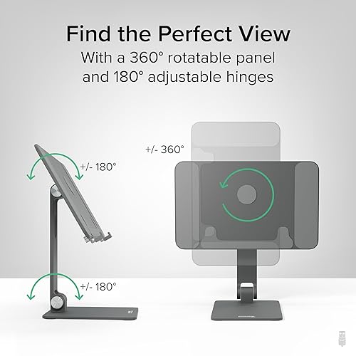 Plugable Magnetic iPad Stand for iPad Pro 12.9 (2022) – Strong Magnetic Mount, 360° Rotation, Foldable & Portable Tablet Holder (AMS-STAND13)