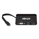 Tripp Lite USB-C Hub with 1080p VGA, USB-A, USB-C PD Charging (5A, 100W), Thunderbolt 3, DisplayPort Alt Mode, 5 Gbps, Black (U444-T6N-VUBC)