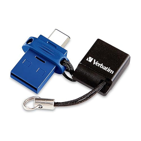 Verbatim 128GB Store 'n’ Go Dual USB 3.2 Gen 1 Flash Drive for USB-C Devices – Blue
