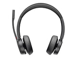 Poly - Voyager 4320 UC Wireless Headset + Charge Stand (Plantronics) - Headphones with Boom Mic - Connect to PC/Mac via USB-A Bluetooth Adapter, Cell Phone via Bluetooth - Works with Teams, Zoom &More