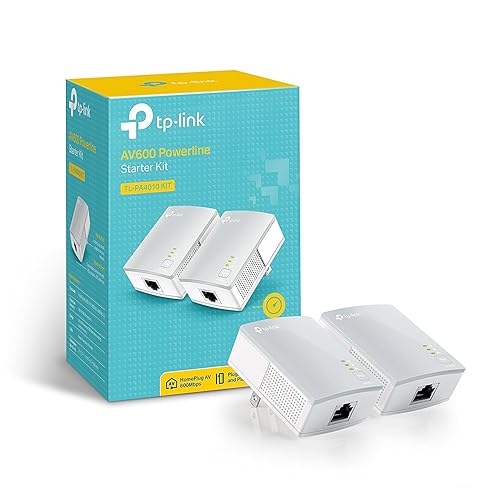 TP-Link AV600 Powerline Ethernet Adapter (TL-PA4010 KIT) - Plug&Play, Power Saving, Nano Powerline Adapter, Expand Home Network with Stable Connections