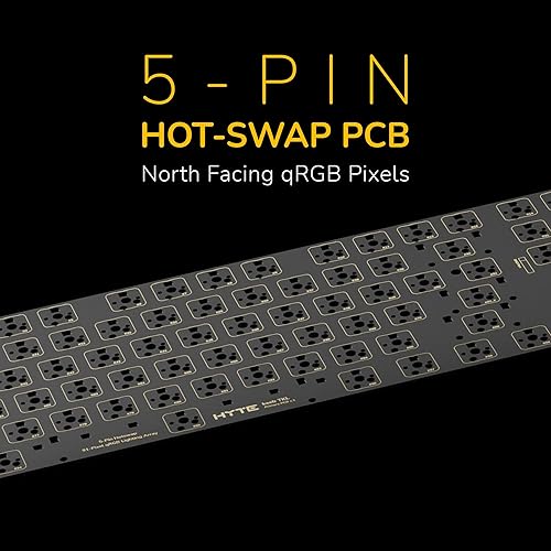 HYTE Keeb TKL - Modern Human Interface - Customizable Tenkeyless Wired Crystal Bubble RGB Gasket Mounted Mechanical Keyboard - Fluffy Lavender Linear Switches - Crystal/Black