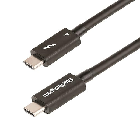StarTech.com 1.6ft (50cm) Thunderbolt 4 Cable - 40Gbps - 100W PD - 4K/8K Video - Thunderbolt Cable - Compatible w/USB 4/Thunderbolt 3/USB 3.2/USB Type-C/DisplayPort (TBLT4MM50CM)