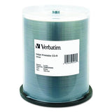 Verbatim CD-R Printable Recordable Disc, 700 MB/80 Min, 52x, Spindle, Silver, 100/Pack (95256)