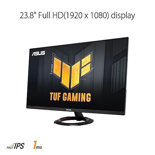 ASUS TUF Gaming 23.8” 1080P Monitor (VG249Q3R) – Full HD, 180Hz, 1ms, Fast IPS, Extreme Low Motion Blur, FreeSync, Variable Overdrive, Shadow Boost, Eye Care, 100% sRGB, 3 yr Warranty 23.8 Fast IPS FHD 180Hz FreeSync