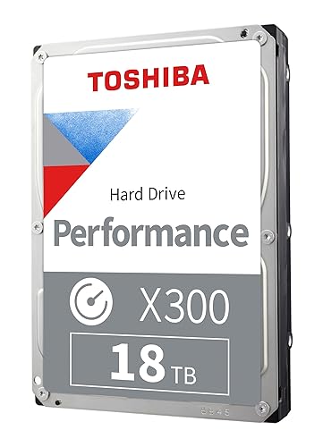 Toshiba X300 18TB Performance & Gaming 3.5-Inch Internal Hard Drive - CMR SATA 6 Gb/s 7200 RPM 512 MB Cache - HDWR51JXZSTA