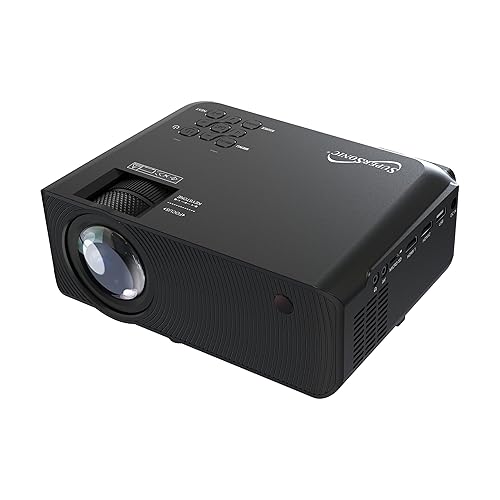 Supersonic SC-82P 3.97-inch Home Theater Bluetooth Projector with Crystal Clear 7000 Lumina, 1080P, Connect Wirelessly, Enjoy True Colors and Powerful Sound - Perfect for Sports, Movies, and Games