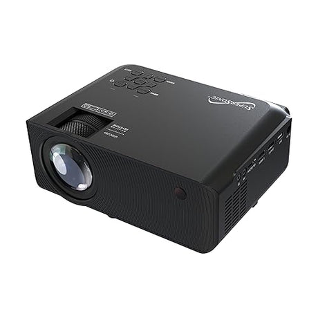 Supersonic SC-82P 3.97-inch Home Theater Bluetooth Projector with Crystal Clear 7000 Lumina, 1080P, Connect Wirelessly, Enjoy True Colors and Powerful Sound - Perfect for Sports, Movies, and Games