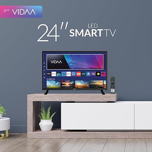 Supersonic SC-2420VTV 24-inch Smart AC/DC LED TV, Powered by VIDAA, 1080p, WiFi, Built-in Speakers, USB, 3X HDMI ARC, for Kitchen, RV, Boat, Truck, Playroom, Dorm Room, Remote, DC Car Cord Included SC-2420VTV- 24 Smart TV