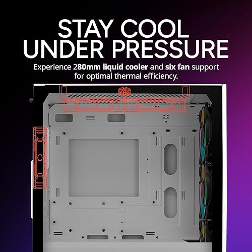 Cooler Master Elite 302 White Micro-ATX High Airflow Minimalist PC Case, 365mm GPU Max, Compatible RTX 5080|RX 7090 XT, 280mm AIO Max, Type C, Tempered Glass, Triple 120mm aRGB PWM Fan, Intakes Grill