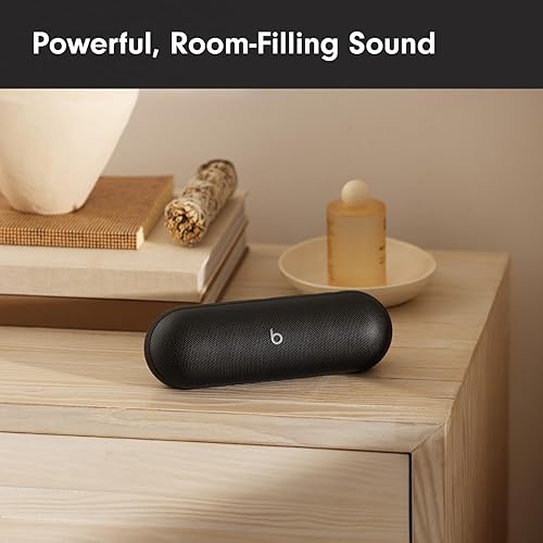 Beats Pill - Wireless Bluetooth Speaker and Portable Charger via USB-C - Up to 24 Hours Battery Life, IP67 Water Resistant, Apple & Android Compatible, Built-in Microphone – Matte Black