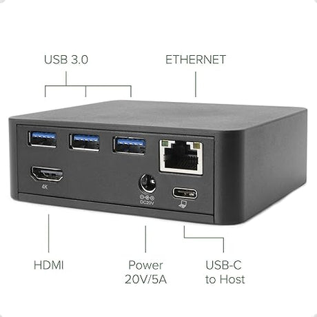 Plugable USB-C Dock With 85W Charging for Thunderbolt 3 and MacBooks, Select Windows Laptops (HDMI 4K@30Hz, Ethernet, 4 USB 3.0 Ports, USB-C PD, VESA Mount)