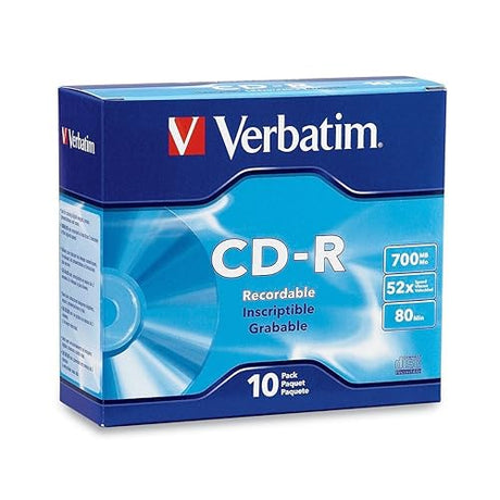 Verbatim 94760 700MB 52X Branded Slim Case CD-R