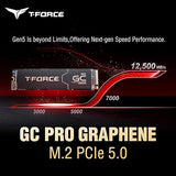 TEAMGROUP T-Force GC PRO 2TB Graphene Heatsink DRAM SLC Cache 3D TLC NAND NVMe InnoGrit PCIe Gen5x4 M.2 2280 Gaming Internal SSD Read/Write 12500/11000 MB/s TM8FFL002T0C129 2TB GC PRO