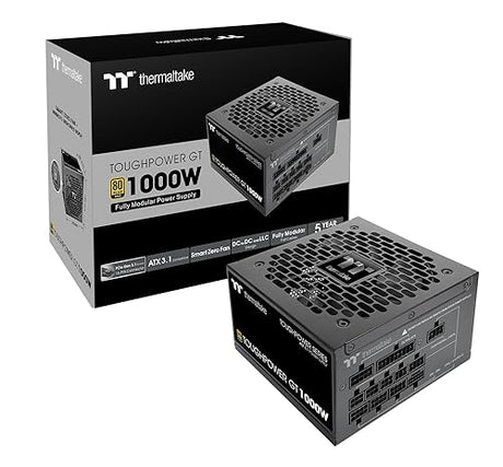 Thermaltake Toughpower GT 1000W; ATX 3.1; Native PCIe 5.1 12V-2x6; Full Modular; Flat Cables; Color Matched Connectors; Japanese Main Capacitors; 80 Plus Gold; 140mm; Black; PS-TPT-1000FNFAGU-3