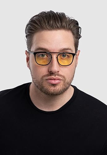 GUNNAR - Premium Blue Light Blocking Glasses - Strata Collection - Gaming and Computer Glasses Pismo Amber Tint