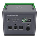 Schneider OffGrid Portable Power Station 500, 517Wh Portable Solar Generator for Camping or Home, PPS500, Wireless phone charger, solar generator options