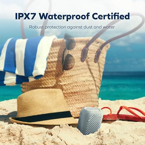 Creative MUVO Flex Portable Waterproof Bluetooth 5.3 Speaker with Auracast, Up to 10 Hours of Battery Life, IP67 Waterproof, and Powerful Bass Performance (Gray)