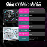GIGABYTE AORUS GeForce RTX 5080 Master ICE 16G Graphics Card, WINDFORCE Cooling System, 16GB 256-bit GDDR7, GV-N5080AORUSM ICE-16GD Video Card