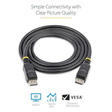 StarTech.com 2m (6ft) DisplayPort 1.2 Cable - 4K x 2K Ultra HD VESA Certified DisplayPort Cable - DP to DP Cable for Monitor - DP Video/Display Cord - Latching DP Connectors (DISPL2M) Single