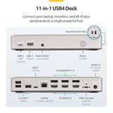 StarTech.com USB-C Docking Station (USB4), Triple 4K 60Hz Monitors, Up to 100W Laptop Charging, 2.5GbE, Driverless, Not macOS Compatible Triple Monitor Triple 4K60 USB4