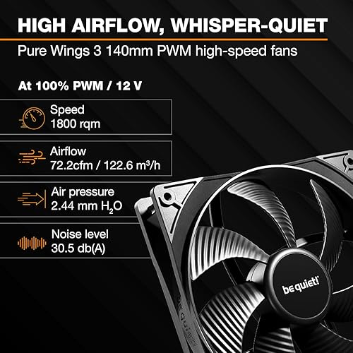 be quiet! Pure Loop 3 280mm All-in-One Water Cooling for Overclocked AMD/Intel Systems, 2X Pure Wings 3 140mm PWM High-Speed Fans, High Static Pressure, Whisper-Quiet PWM Pump
