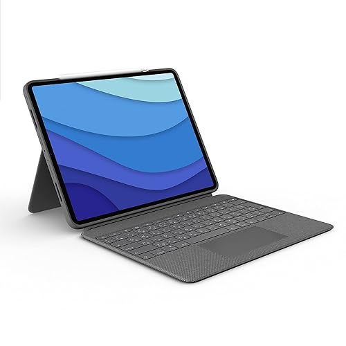 Logitech Combo Touch iPad Pro 12.9-inch (5th, 6th gen - 2021, 2022) Keyboard Case - Detachable Backlit Keyboard with Kickstand, Click-Anywhere Trackpad, Smart Connector - Oxford Gray; USA Layout Combo Touch Tablet Keyboard Oxford Gray