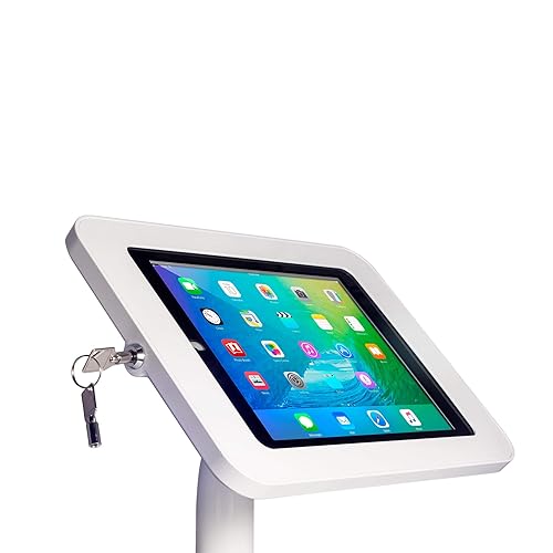 The Joy Factory Elevate II Countertop Retail Kiosk Enclosure Case for iPad 10.2 9th/8th/7th Gen - White Slim & Sleek Design (KAA112W)