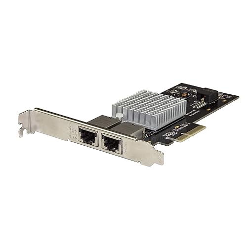 StarTech.com Dual Port 10G PCIe Network Adapter Card - Intel-X550AT 10GBASE-T & NBASE-T PCI Express Network Interface Adapter 10/5/2.5/1GbE Multi Gigabit Ethernet 5 Speed NIC LAN Card (ST10GPEXNDPI) 100M/1G/2.5G/5G/10Gbps 2 Port