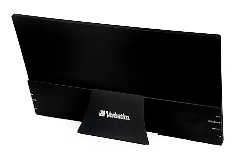 Verbatim Portable Touchscreen Monitor 15.6 USB-C HDMI Full HD 1080p IPS Display with Metal Housing and Adjustable Kick Stand for Laptops and Gaming Consoles