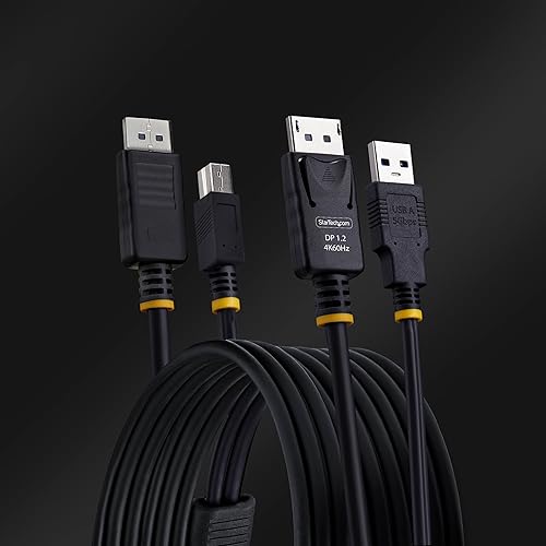StarTech.com 6ft (1.8m) DisplayPort and USB 5Gbps KVM Cable, 4K 60Hz Universal Compatible DP/USB Combo Cable for KVM Switches