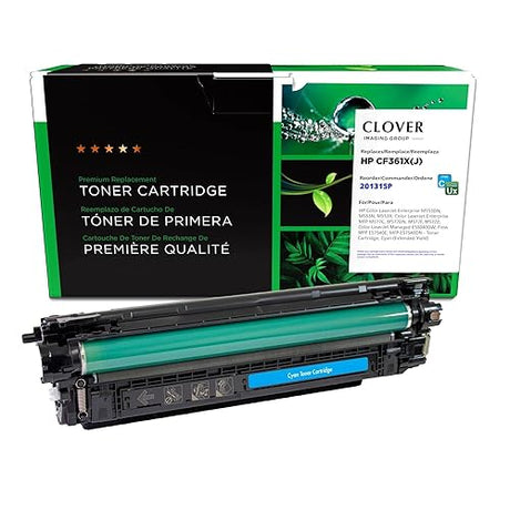 Clover Remanufactured Extended Yield Toner Cartridge Replacement for HP CF361X |Cyan