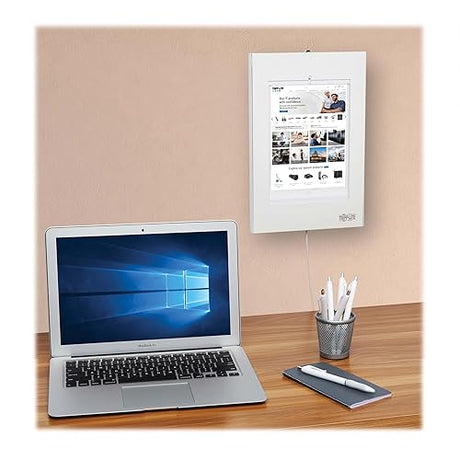Tripp Lite Secure Tablet Kiosk Wall Mount for iPad & Android, Anti-Theft Lock & Keys Included, Supports 9.7” to 11” Tablets, Pads Protect from Scratches & Scuff Marks, 5-Year Warranty (DMTB11)