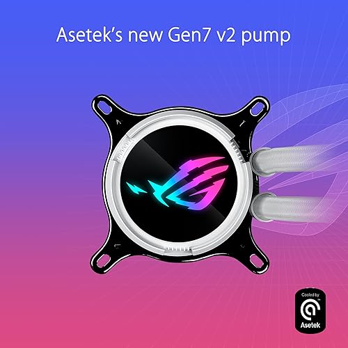 ASUS ROG Strix LC III 360 ARGB LCD White Edition All-in-one CPU Liquid Cooler - Intel® LGA 1700, 1200, 115X - AMD Socket AM4, AM5 – with 2.1 IPS LCD, Asetek’s New Gen7 v2 Pump Gen III 360mm|ARGB|LCD|White